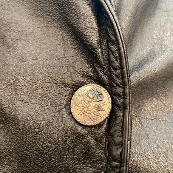 John Weitz vintage black leather jacket - Picture 8 of 11